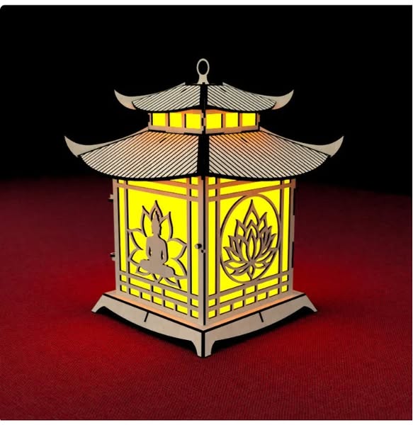 Lampara de pagoda con forma de linterna - Imagen 4