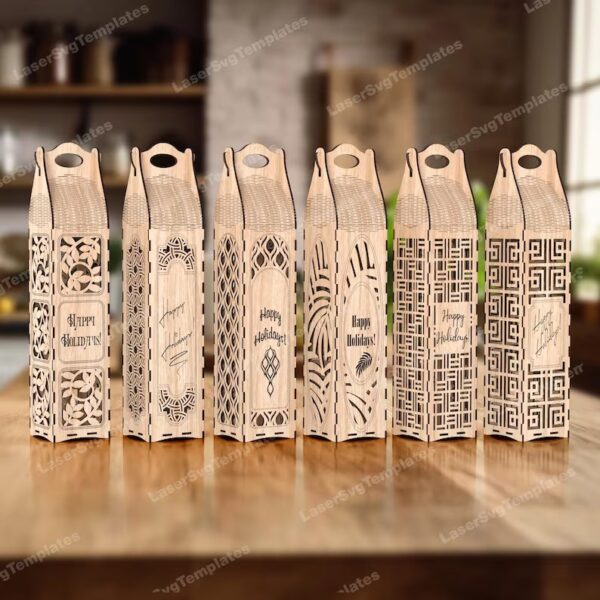 Paquete de 6 cajas de regalo para botellas de vino
