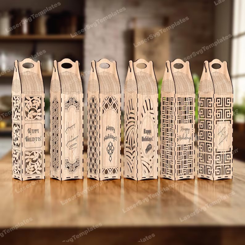 Paquete de 6 cajas de regalo para botellas de vino