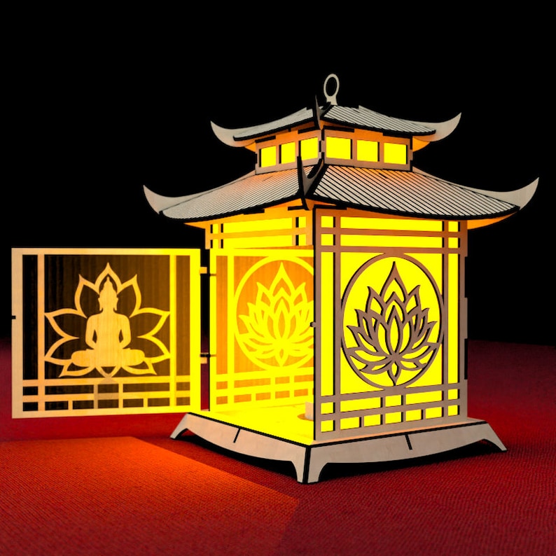 Lampara de pagoda con forma de linterna - Imagen 6