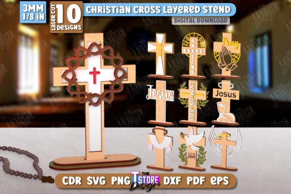Cruz cristiana con soporte