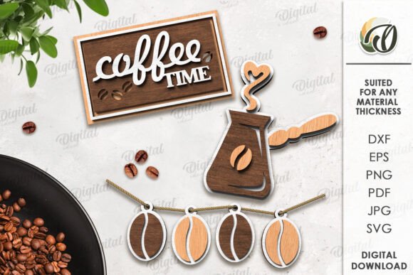 Paquete de decoraciones para bandejas escalonadas de café - Imagen 7