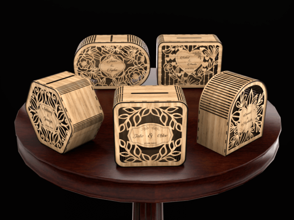 Elegantes cajas para tarjetas de boda