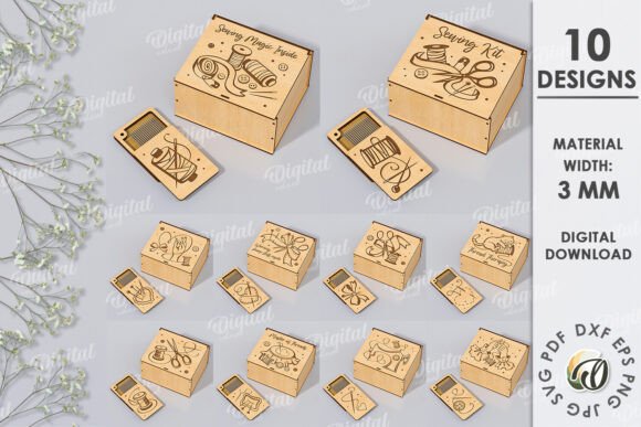 Paquete de cajas de agujas e hilos