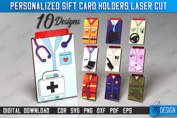 Paquete de porta tarjetas de regalo personalizados