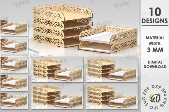 Paquete de bandejas de papel apilables