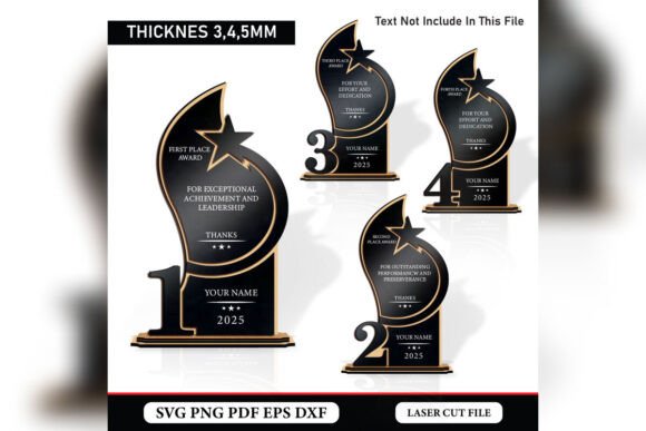 Set de trofeos para el 1º, 2º, 3º y 4º puesto