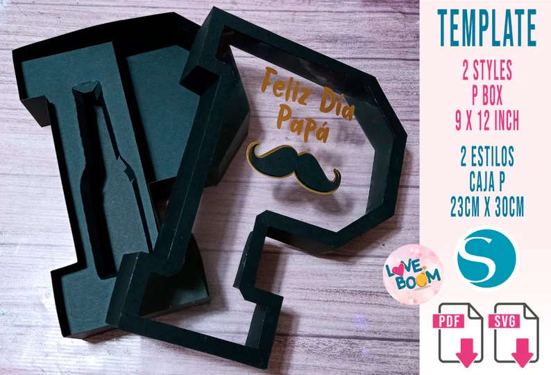 Caja letra P día del padre - Imagen 3