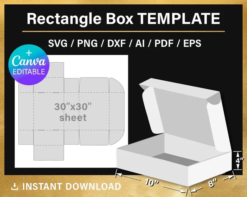 Plantilla en blanco de caja rectangular