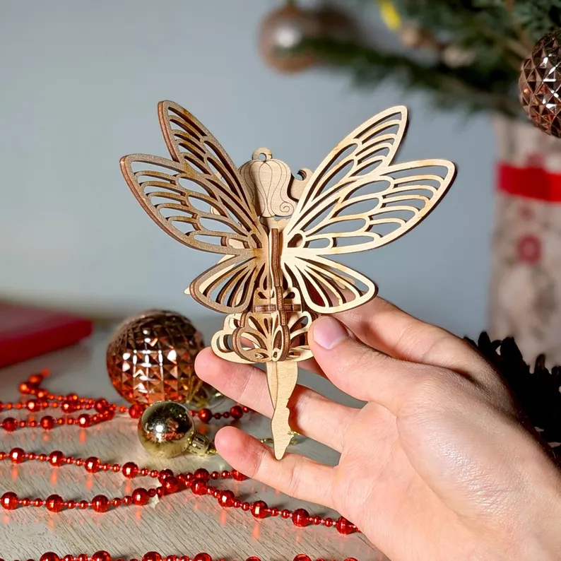 Adorno de hada con alas de mariposa 3d - Imagen 7