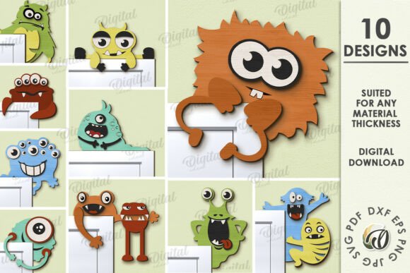 Paquete de decoraciones de puerta de monstruos infantiles