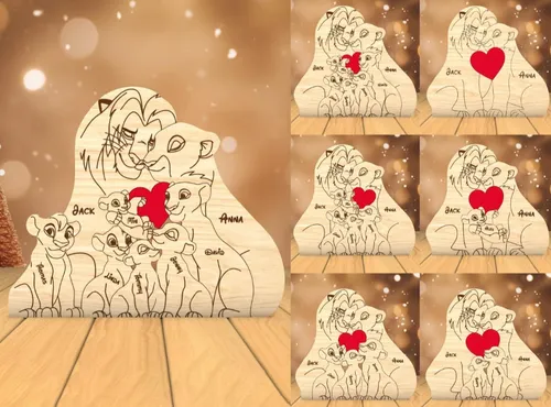 Familia de leones rompecabezas de dibujos animados