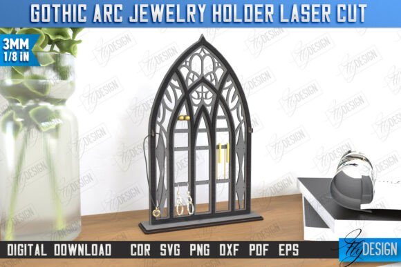 Juego de porta joyas de arco gótico - Imagen 2