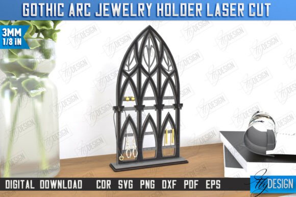 Juego de porta joyas de arco gótico - Imagen 3