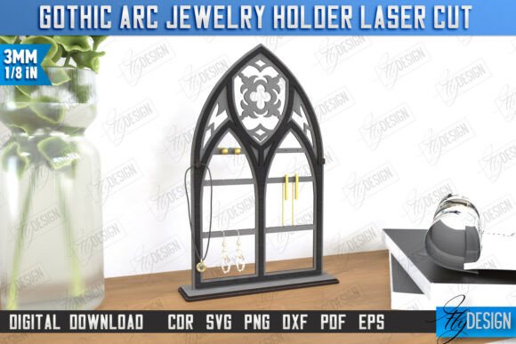 Juego de porta joyas de arco gótico - Imagen 4