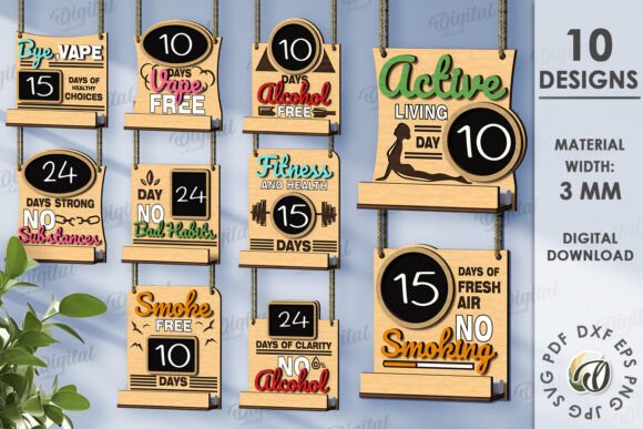Paquete de placas de cuenta regresiva para hábitos