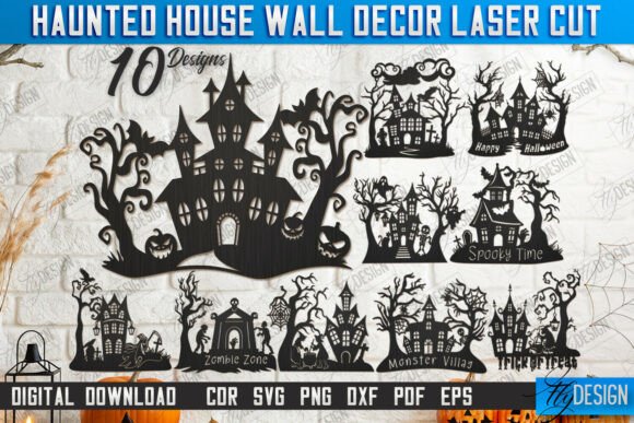 Decoración de pared de casa embrujada
