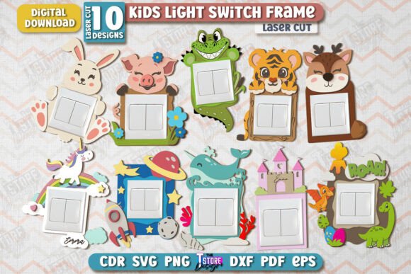 Marco de interruptor de luz para niños