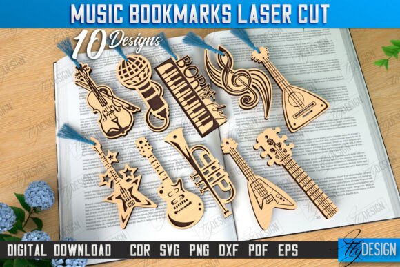 Paquete de marcapáginas musicales