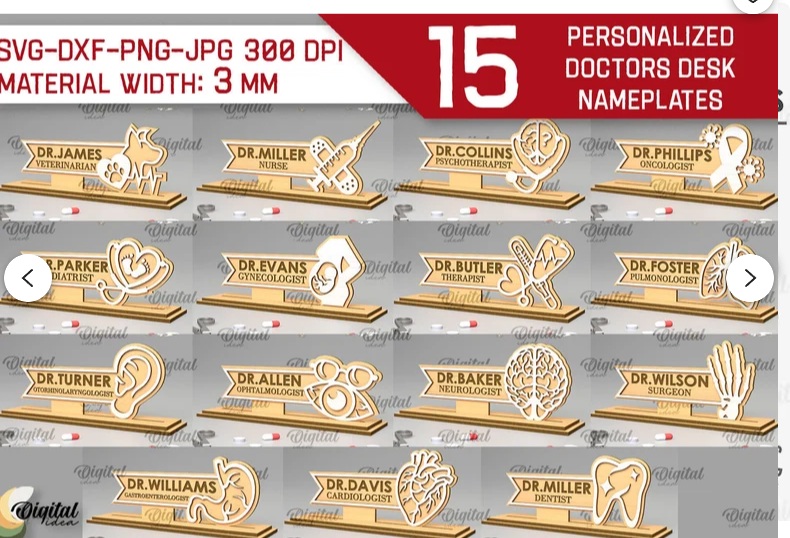 Paquete de placas de identificación de escritorio medico 3D - Imagen 2