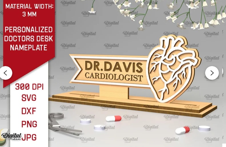 Paquete de placas de identificación de escritorio medico 3D - Imagen 4