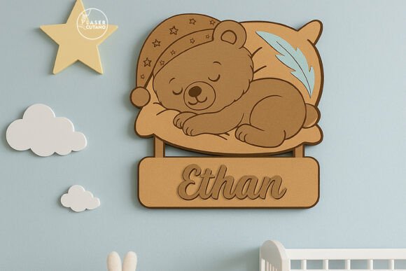 Animales durmiendo personalizados con nombre para niños - Imagen 3