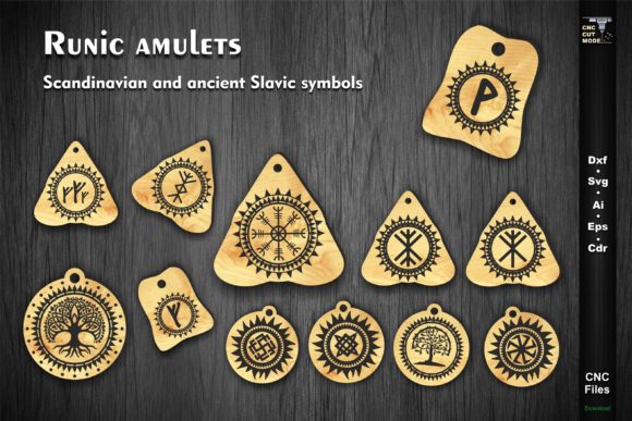 Conjunto de símbolos mágicos vikingos