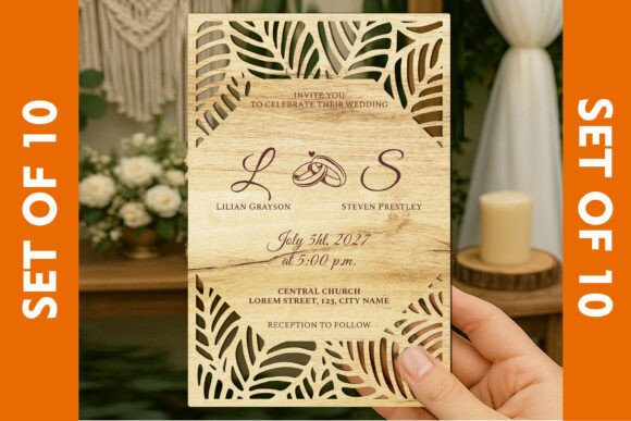 Juego de invitaciones de boda