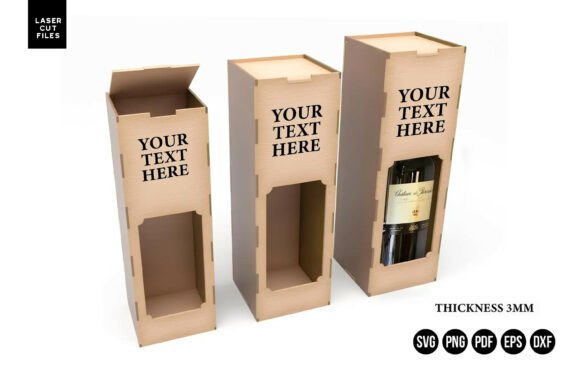 Plantilla para caja de vino