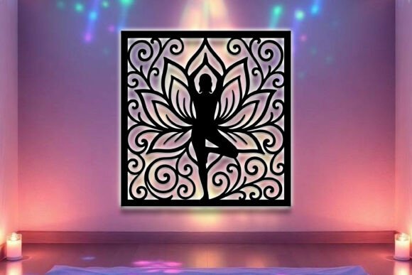 Paquete de arte mural con letrero de yoga - Imagen 10