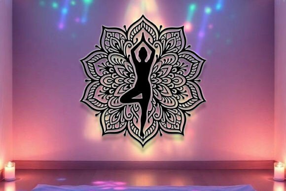 Paquete de arte mural con letrero de yoga - Imagen 11