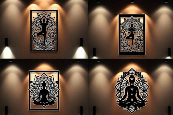 Paquete de arte mural con letrero de yoga - Imagen 2