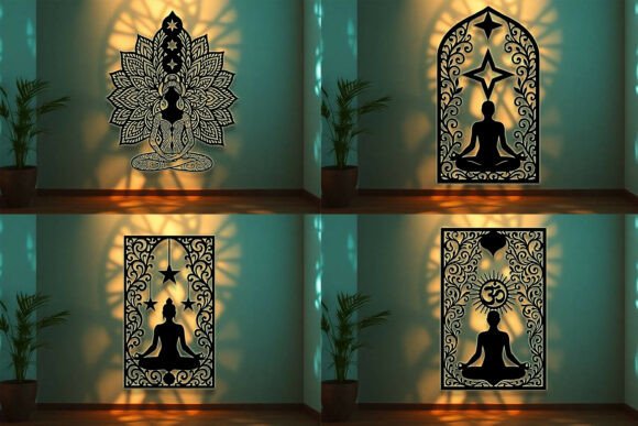 Paquete de arte mural con letrero de yoga - Imagen 4