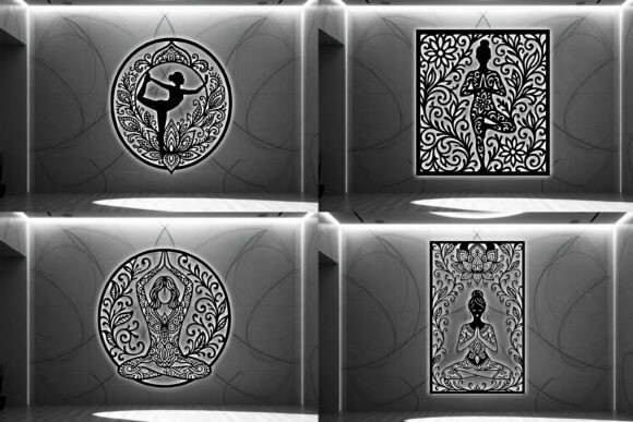 Paquete de arte mural con letrero de yoga - Imagen 5