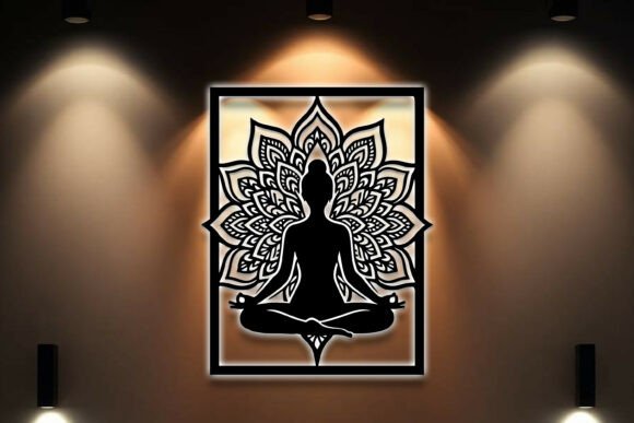 Paquete de arte mural con letrero de yoga - Imagen 6