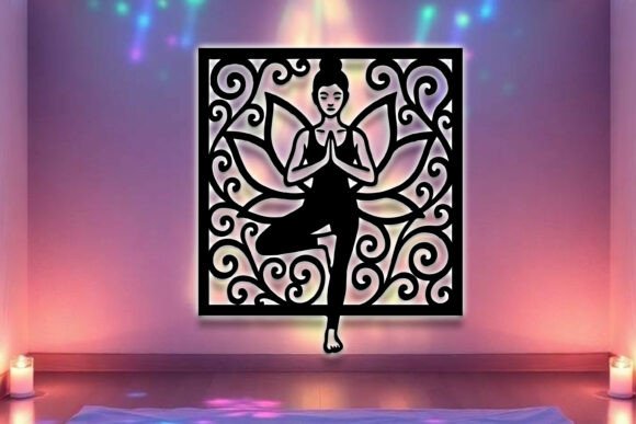Paquete de arte mural con letrero de yoga - Imagen 9
