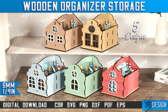 Organizadores de escritorio con forma de casa