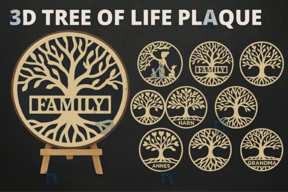 Paquete de placa de madera del Árbol de la Vida
