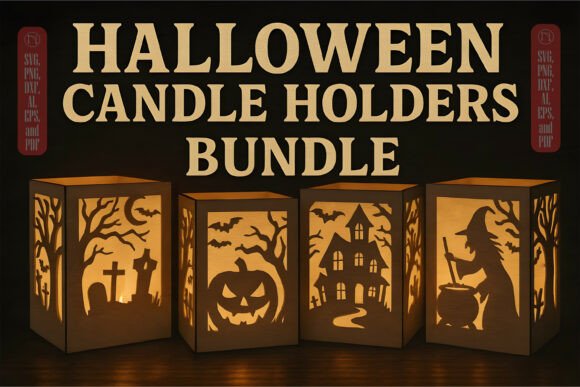 Paquete de portavelas de Halloween