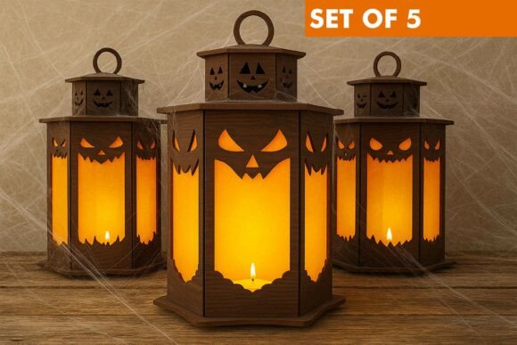 Paquete de 5 linternas espeluznantes de Halloween - Imagen 2