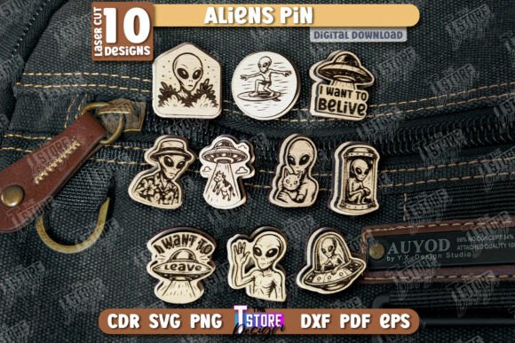 Paquete de pins de extraterrestres