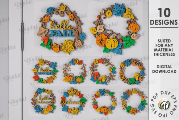 Paquete de coronas de otoño