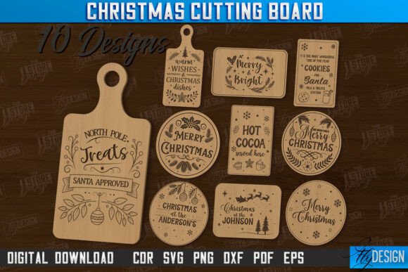 Juego de tablas de cortar navideñas