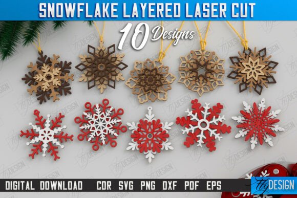 Copos de nieve navideños en capas
