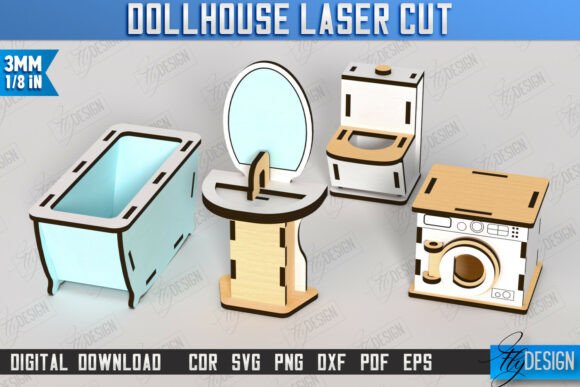 Paquete de muebles para casa de muñecas - Imagen 11