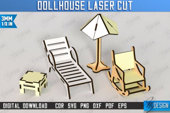 Paquete de muebles para casa de muñecas - Imagen 8