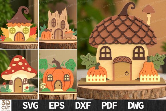 Paquete de casa de hadas de otoño
