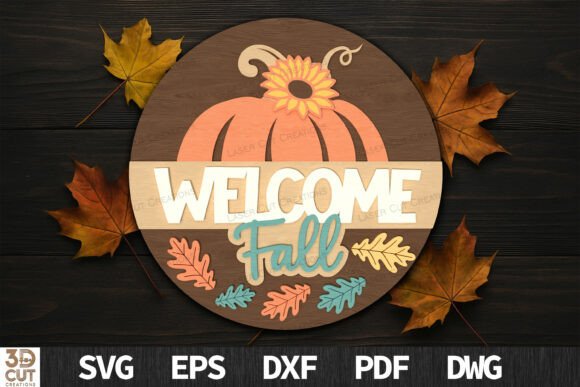 Paquete de letrero redondo de otoño - Imagen 11