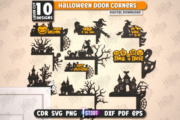 Paquete de esquinas de puerta de Halloween