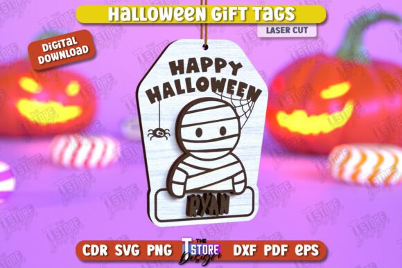 Paquete de etiquetas de regalo de Halloween - Imagen 9